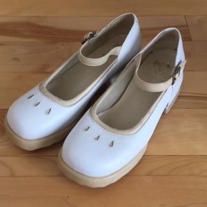 John Fluevog White Mary Janes